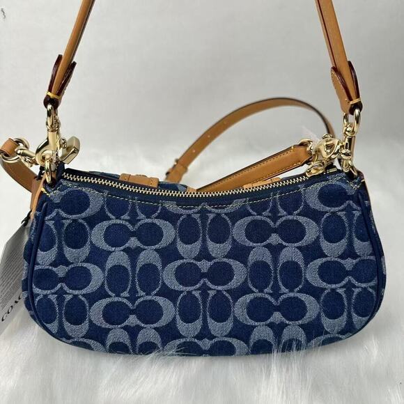Coach Ashton Shoulder Crossbody Bag in Signature Denim Gold/Denim Natural CY700 - Picture 4 of 13